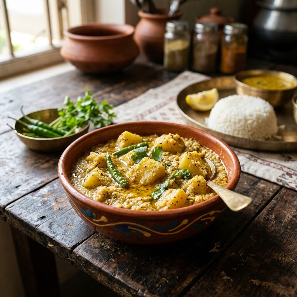 Traditional Bengali Aloo Posto
